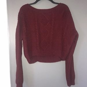 Maroon Crop Sweater